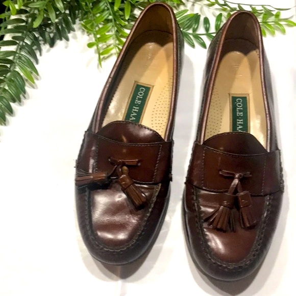 Cole Haan tassel loafers slip on men’s shoe leather size 10 brown main image 7